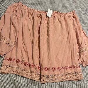Pink Off the Shoulder Top